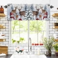thumbnail image 3 of Christmas Valances for Windows Winter Redsnowman Deer Pine Trees Nature Snow Scene Rod Pocket Curtain Valance Window Treatment Short Curtains for Kitchen Living Room, 58"x16", 3 of 5