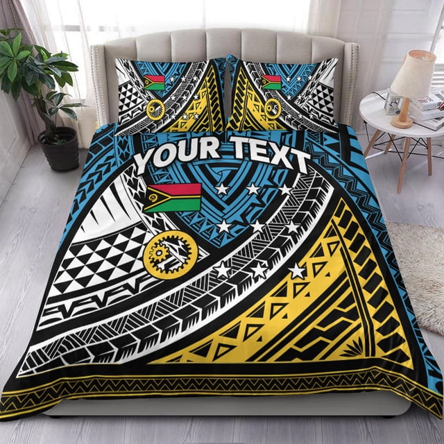 Juego de cama personalizado con motivos tribales de la provincia de Vanuatu Sanma - Lt12