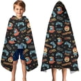 thumbnail image 3 of Multicolor Controllers Games Icons Black Pattern Hooded Bath Towel，50"x30" for Ages 3 To 12 Kids, Quick Dry Lightweight Soft Microfiber Hood Beach Towel Cover Up for Kids, 3 of 7