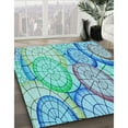 thumbnail image 2 of Ahgly Company Indoor Square Patterned Glacial Blue Ice Blue Area Rugs, 8' Square, 2 of 6