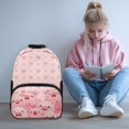 thumbnail image 2 of Uorisanigo Pink Heart Pig School Backpack for Preschool Elementary, Multifunctional17 Inch Children Bookbag with Front Pocket, Breathable and Adjustable for Daily Use, 2 of 7