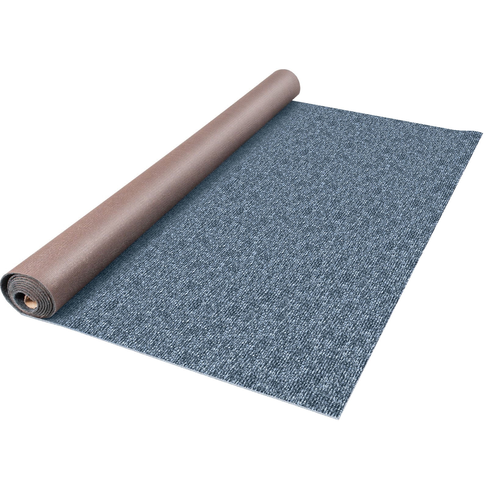 Heavy-Duty Ribbed Indoor/Outdoor Carpet with Rubber Marine Backing -  Charcoal Black 6' x 30' - Several Sizes Available - Carpet Flooring for  Patio
