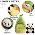 Simulation plush toy bamboo shoots panda doll panda holding bamboo