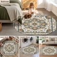 thumbnail image 6 of Vintage Flowers Pattern Washable Round Area Rug 7 ft, Flowers Traditional Bohemian , Soft Non Slip Rugs Stain Repellent Indoor Felt Carpet for Living Dining Room Bedroom Home Office, 6 of 9