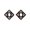 Black, variant on Vintage Enamel Rhombus Stud Earrings, White Oval Inlay Clear Rhinestone Accent Retro Elegant Fashion Jewelry for Women Daily Party Wear
