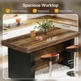 thumbnail image 5 of Tribesigns 55-Inch Kitchen Island with Storage, Farmhouse Center Island Table for Kitchen, Dining Room, Living Room, Brown & Black, 5 of 7