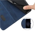 thumbnail image 4 of Wallet Case for Xiaomi Redmi Note 14 Pro Plus with Card Holder, Cash Pocket, Kickstand, Magnetic Clasp & Wrist Strap, Geometric Texture Folio Cover Blue, 4 of 5