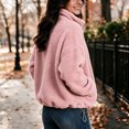 thumbnail image 5 of Enjoytime Fleece Jacket Women Lapel Long Sleeve Full Zip Up Short Coat Casual Warm Cozy Fall Winter Outwear with Pockets, 5 of 8