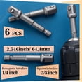 thumbnail image 2 of HUGFEGWE 6 Pack 3/8" Square Impact Adapter, Extension Impact Driver Bit Set, Socket Bit Adapter, 1/4" Hex Shank to Drive Adapter for Automotive DIY CA919-164922, 2 of 6