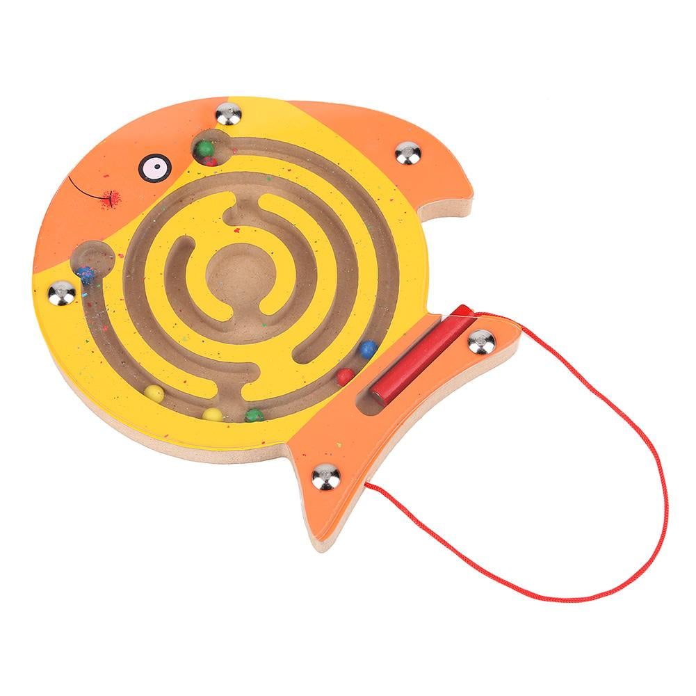 Tebru Wooden Maze Educational Intellectual Kids Toy Puzzle Game Pen Gift, Maze