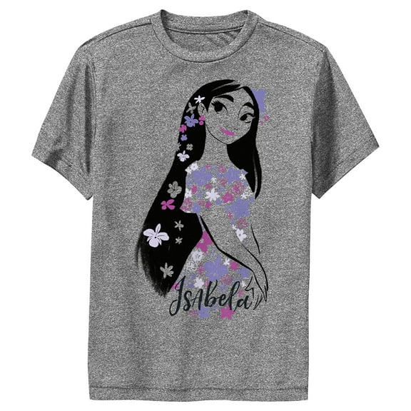 Boy's Encanto Isabela Portrait Magical Floral Powers Performance Graphic Tee Charcoal Heather Small