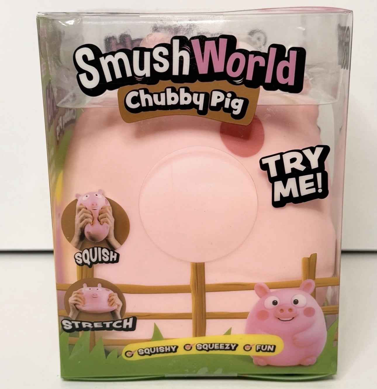 RMS SmushWorld Squishy Squeezy Chubby Pig Stress Ball 1 Set, Pink (1 Piece)