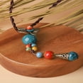 thumbnail image 2 of DESIGNICE Vintage Bohemian Colorful Ceramic Bead Antique Flower Y Necklace,Boho Hippie Statement Jewelry Gift for Women, 2 of 7