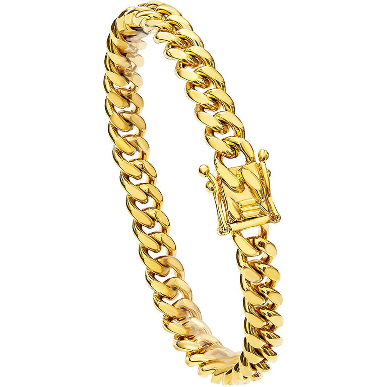 8mm Stainless Steel Cuban Link Chain and Bracelet