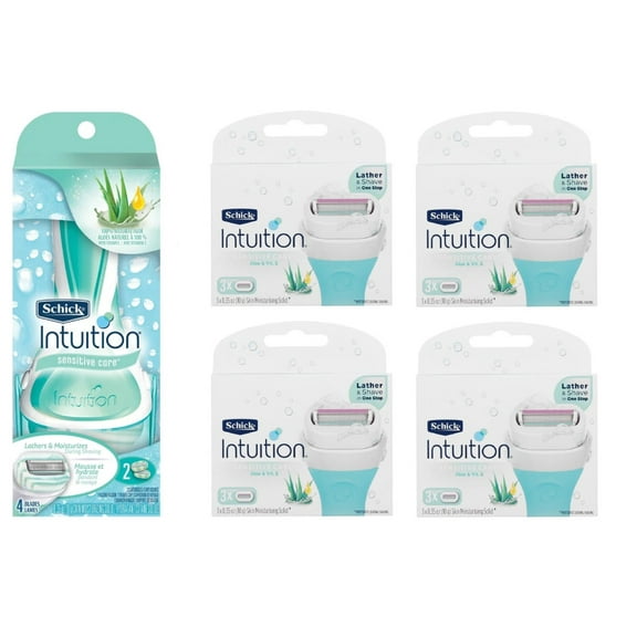 Schick Intuition Sensitive Care Razor with 14 Refill Blades