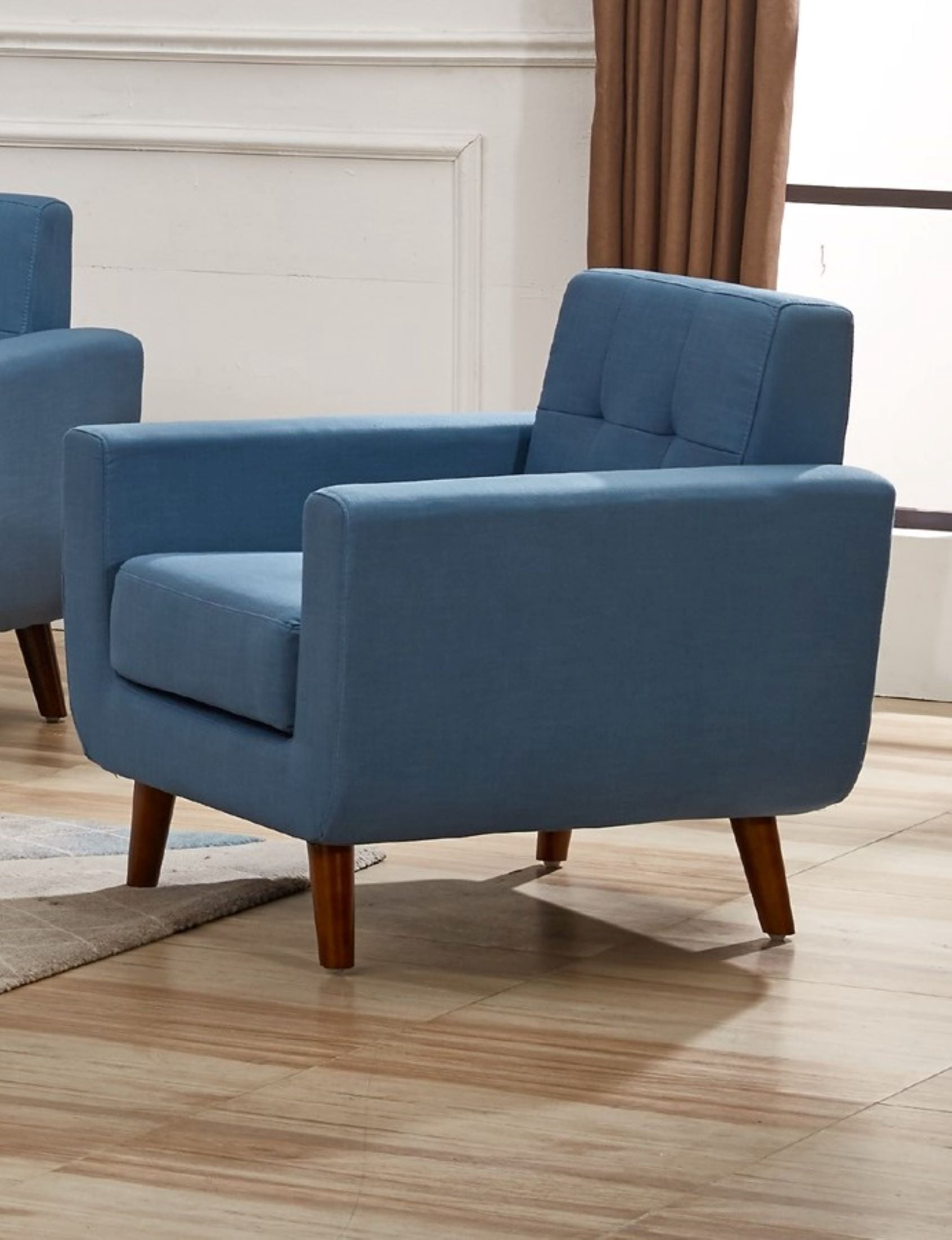 Uspridefurniture Zohaib 31.1'' Wide Tufted Linen Lounge Armchair,Blue