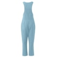 thumbnail image 4 of Savings Clearance 2025! asdoklhq Womens Maxi Dress Under $10,Women Casual Boho Fish Print Pocket Romper Long Playsuit Strap Button Jumpsuit, 4 of 5