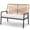 Beige, variant on LIFERUN 2-Seat Patio Bench, Wide Outdoor Rattan Love Seat Bench with 3.15in Thick Cushion, WPC Armrest, 500 lbs Capacity, for Garden, Balcony, Porch, Beige