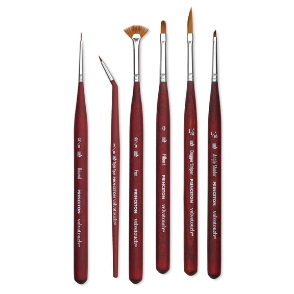 Princeton Velvetouch Synthetic Mini Brush - Assorted Minis, Set of 6