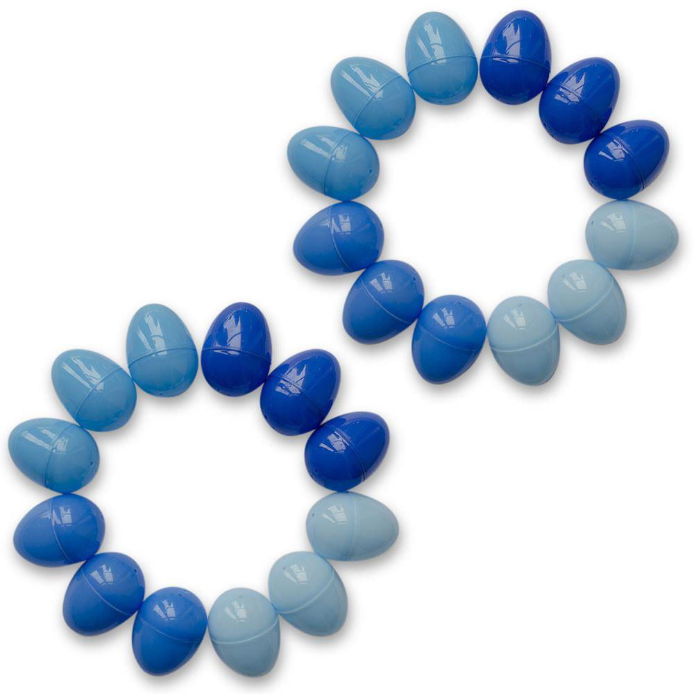BestPysanky Set of 24 Blue Plastic Eggs