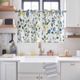 thumbnail image 2 of Blue Yellow Floral Spring Kitchen Curtains Short 54 Inch Length, Summer Botanical Green Pastoral Grommet Top Bedroom Living Room Curtains, Light Filtering Cafe Curtain Drapes 2 Panels Set 84''x54'', 2 of 9
