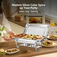 thumbnail image 5 of Jacgood Chafing Dish Buffet Set 2 Pack , 8QT Foldable Stainless Steel Catering Food Warmer W 1/3 Size Food Pan, 5 of 7