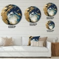thumbnail image 4 of Designart "Strokes in Dark Blue and Gold VI" Abstract Oversized Wall Clock, 4 of 5