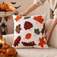 thumbnail image 4 of 2pcs Plush 3D Fall Pumpkin Maple leaf Throw Pillows Covers,Thanksgiving Halloween Fall Decor,Fall Pillow Covers for Home Sofa Couch Bed, 4 of 5
