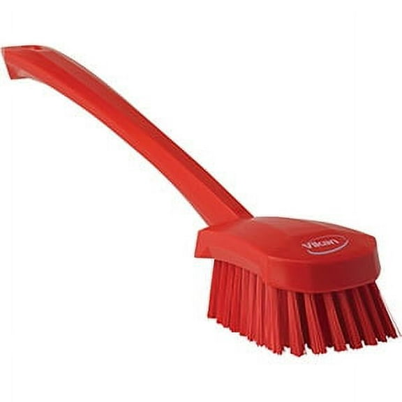 Vikan Long Handle Scrubbing Brush- Stiff - Red (3 Units)