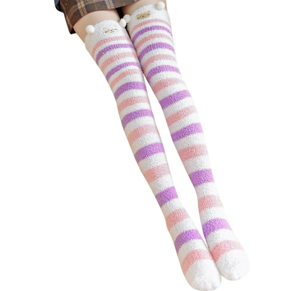 ZPYESWOW christmas stockings Diabetic Socks Womens Long Socks Thigh High Socks Over the Knee Socks Cartoon Cute To Keep Warm Home Floor Socks Thigh High Socks personalized christmas stockings