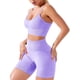 thumbnail image 1 of Conjunto de entrenamiento sin costuras para mujer Trajes de yoga de 2 piezas Pantalones cortos activos Sujetador deportivo sexy Adepaton LRWJ020-5, 1 of 3