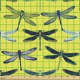 thumbnail image 2 of Ambesonne Dragonfly Fabric by the Yard Upholstery, Hand Drawn Insects Style, 1 Yard, Yellow and Multicolor, 2 of 5