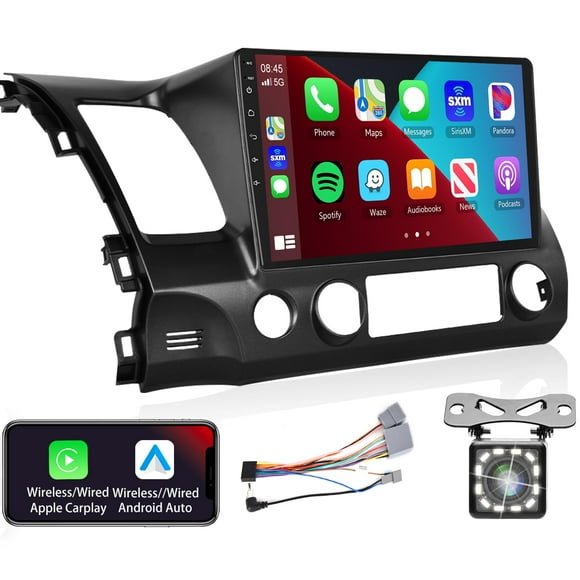 Estéreo para auto Podofo para Honda Civic 2006-2011, pantalla táctil de 10.1"
