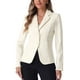 thumbnail image 1 of Blazer de trabajo para mujeres INSPIRE CHIC con solapa, manga larga, color crema blanco, talla 2XL, 1 of 6