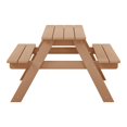 thumbnail image 3 of WestinTrends Malibu Outdoor Patio Kids HDPE Plastic Picnic Bench Table, Teak, 3 of 5