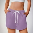 thumbnail image 2 of Womens Pajama Shorts Elastic Waist Sleep Shorts Stylish Lounge Shorts Casual Comfy Sweat Shorts Women Pj Shorts Purple M, 2 of 8