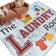 thumbnail image 3 of 8x10 Area Rugs, Laundry Room Non-Skid Rubber Backing Large Rectangle Rugs - Living Room Bedroom Home Office, Blue Cartoon Washing Machine Clothes Indoor Floor Mat Carpets Washable Rug, 3 of 9
