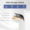 thumbnail image 5 of AUHUP 71" Metal Cabinet with Locking Doors and Adjustable Shelves, White Garage Storage Cabinet for Warehouse, Basement, Home Office, Tool File Storage Utility Cabinets, 5 of 8