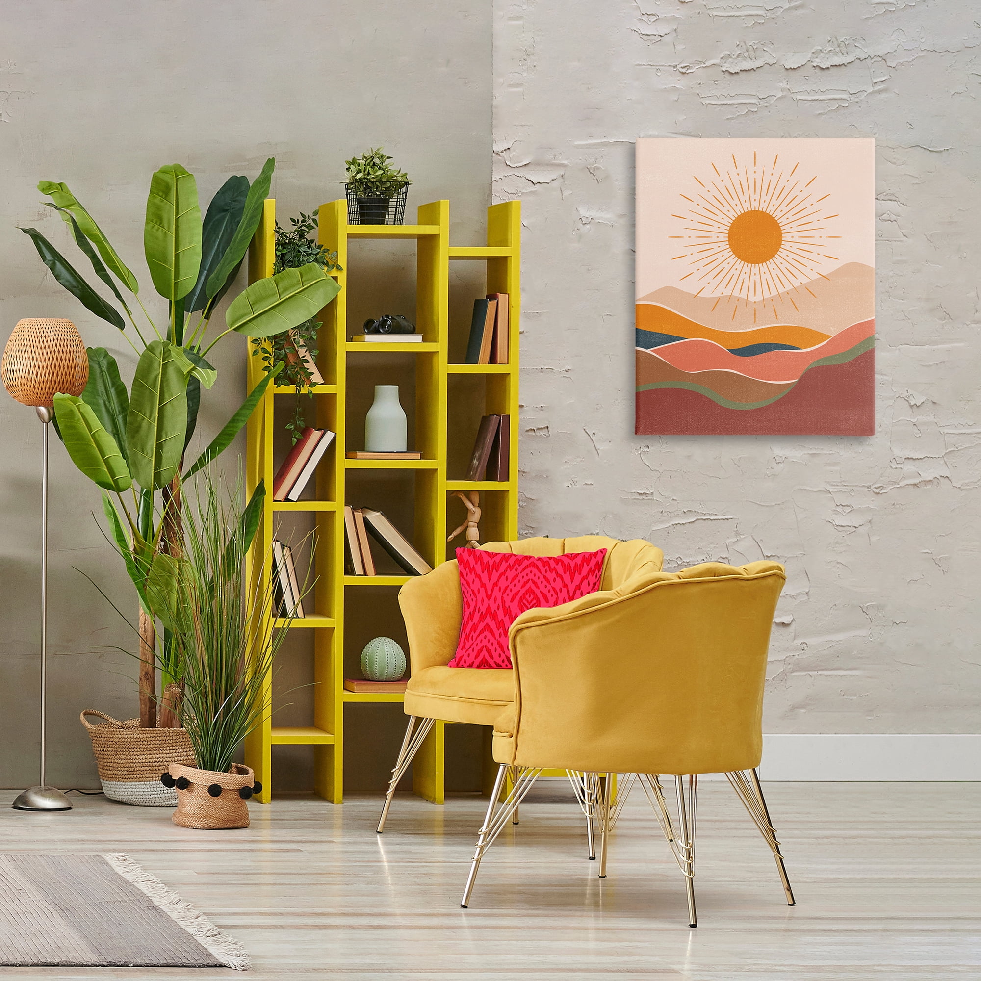 Stupell Industries Earthtone Desert Sun Landscape & Nature Painting Wrapped Canvas Art Print Wall Art, 24 x 30