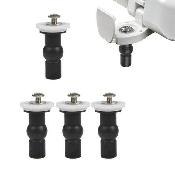 4 Pack Universal Toilet Seat Bolts and Hinge Screws, Top Mounting Fixings Kit with Expanding Rubber Top Nuts, Replacement Screws for 14-16mm Hole Toilet Seat Repair