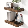 thumbnail image 1 of 16 Inch Floating Shelves for Wall Oak Shelves Set of 2,Wall Mounted Rustic Wood 8 Inch Deep Floating Shelf with Invisible Brackets for Bedroom Kitchen Living Room, 1 of 8