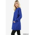 thumbnail image 3 of Women Oversized Loose Fit Round Neck Tunic Long Sweatshirts Top, 3 of 3