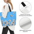 thumbnail image 4 of Bingfone Canvas Tote Bag for Women with Inner Pocket Aesthetic Cute Shopping Tote Bags Reusable Grocery Bags-Japanese White Cranes, 4 of 9