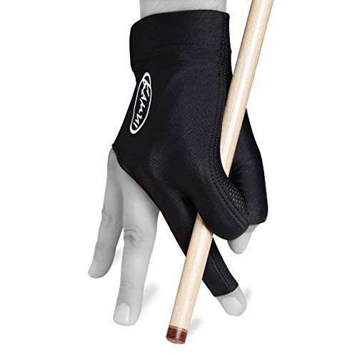 KAMUI Billiard Glove - Quickdry - for Right Hand (Black, X-Small)