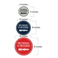 thumbnail image 5 of Signs ByLITA Circle Recording In Progress (sound wave) Sign (Red) - Large, 5 of 6