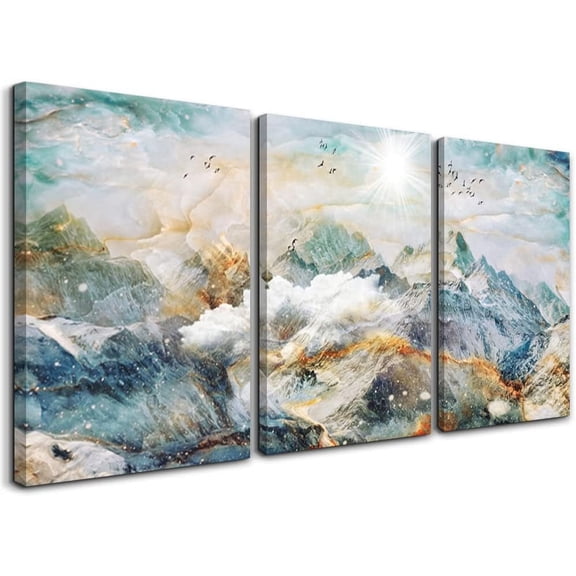 Abstract Canvas Wall Art For Living Room Canvas Prints Artwork Bedroom Wall Decor Abstract Mountain Landscape Painting Room Decor Pictures Artwork Office Wall Decorations Farmhouse Home Decor 3 Piece