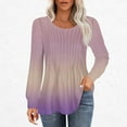 thumbnail image 1 of RXIRUCGD Hauts Décontractés Mode pour Femmes Col Rond Plissé Manches Longues, Rose, Taille : TG, 1 of 5