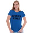 thumbnail image 4 of Trouble Maker Rebel College Party Womens Fitted Plus Size Graphic Tee Brisco Brands 2X, 4 of 5