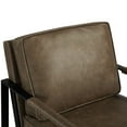thumbnail image 3 of Yaheetech Upholstered Faux Leather Accent Chair,Brown, 3 of 10