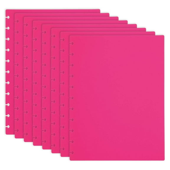 Uxcell 4 Pair Discbound Notebook Cover, 8.74" x 11.26" Letter Size PP Disc Planner Cover, Rose Purple